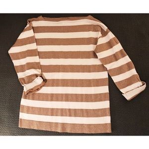 J.Crew Gold and Cream Striped Shirt Size Small